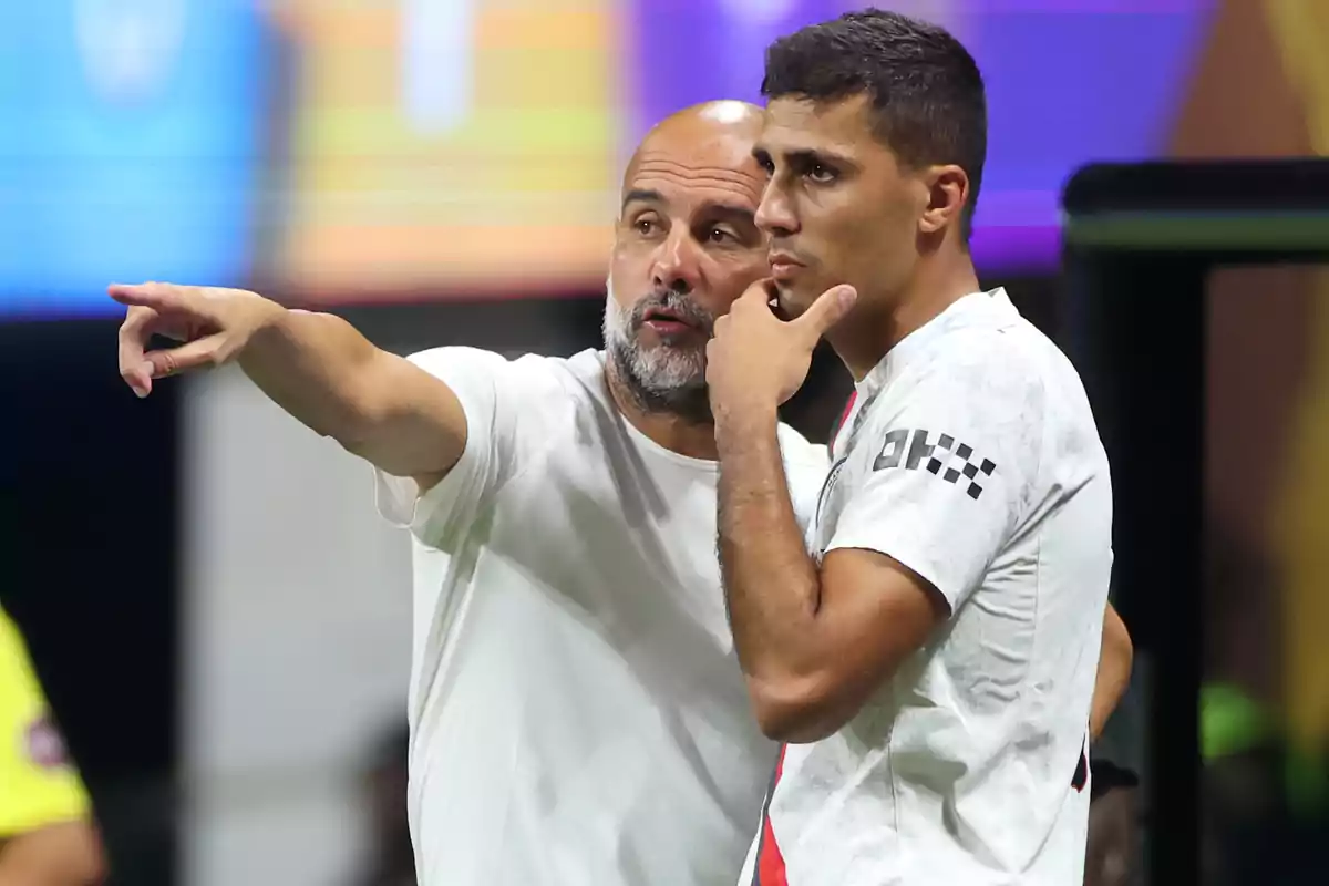 Pep Guardiola le indica a Rodri dónde está su futuro: Allí, en Madrid Pep Guardiola le indica a Rodri dónde está su futuro: Allí, en Madrid