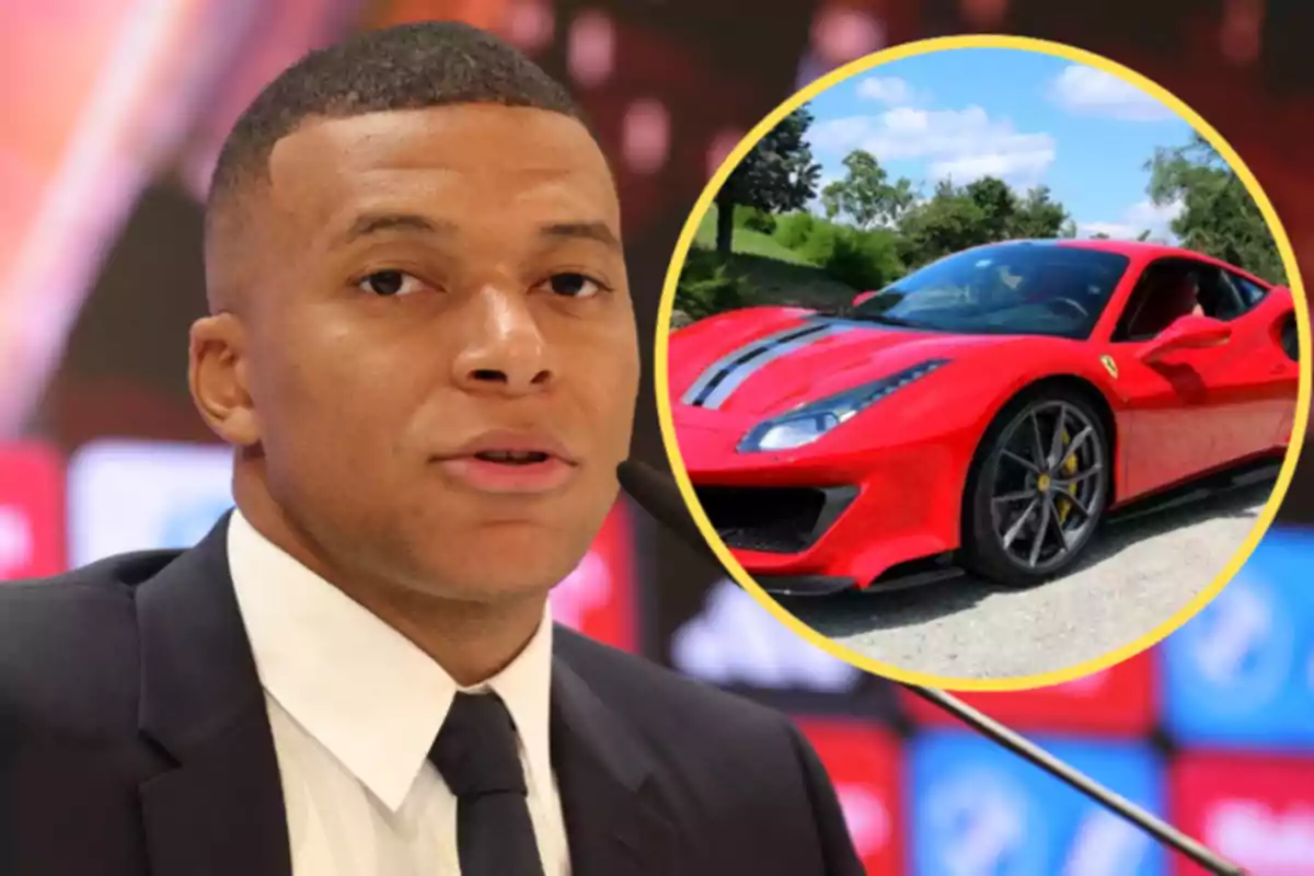 Mbappé tiene un Ferrari 488 Pista, pero lo conduce su chófer