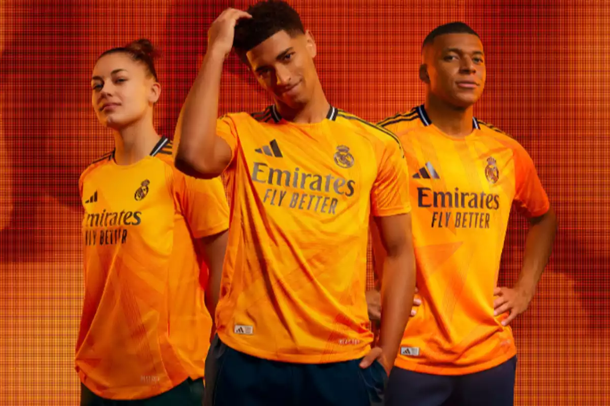 El Real Madrid y Adidas han contado con los mejores modelos para presentar su equipación naranja