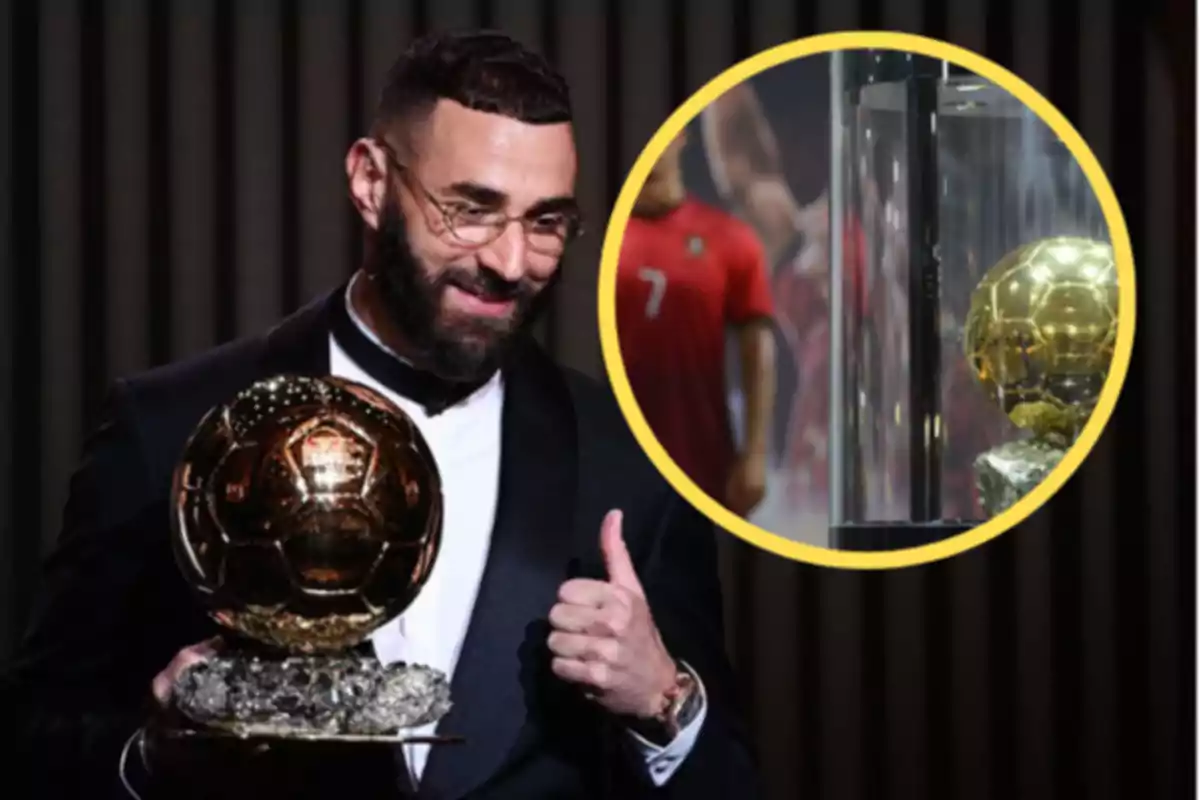 Benzema no guarda su Balón de Oro en los escaparates de un museo, como Cristiano Ronaldo