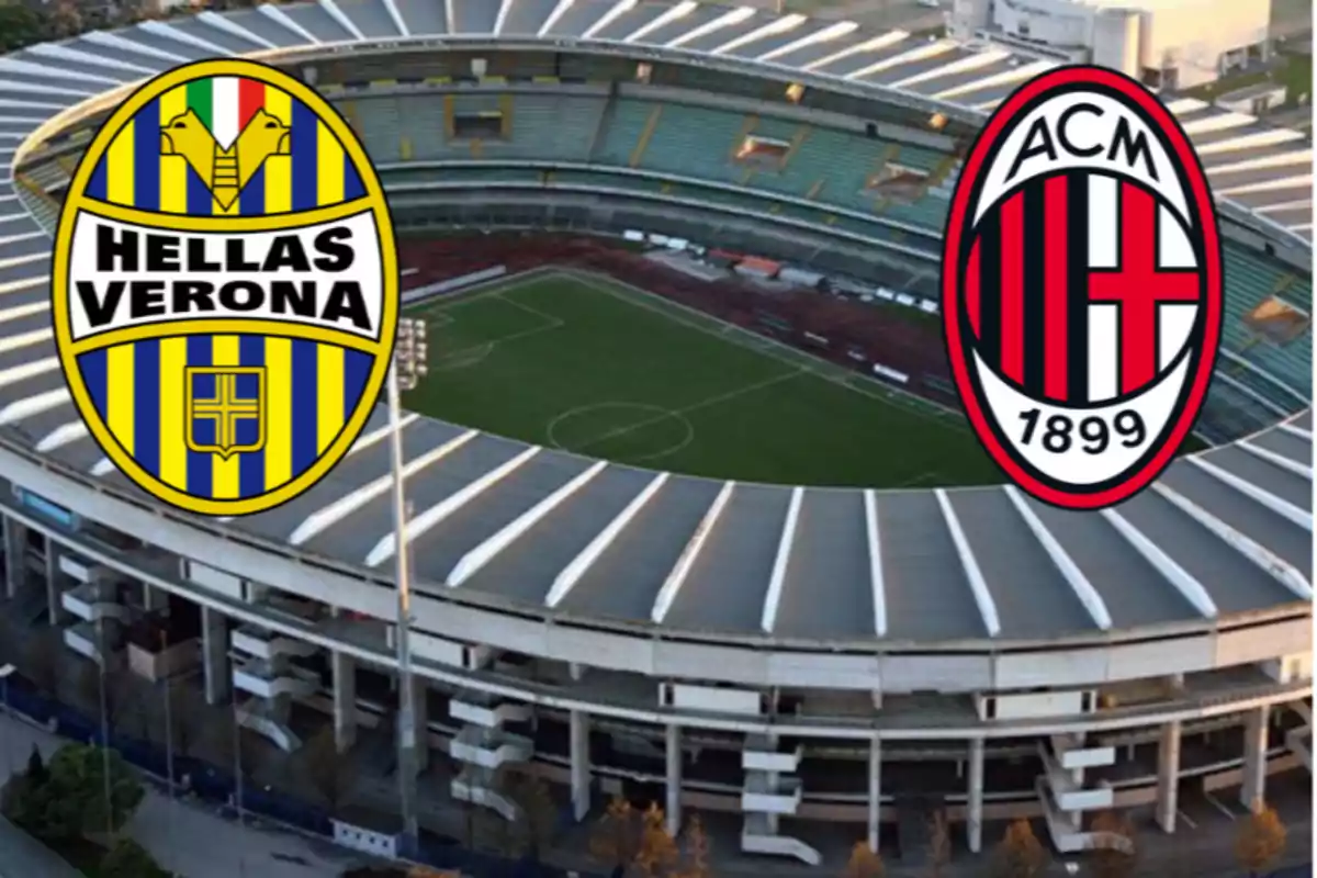 El Verona y el Milan se miden este viernes en el estadio Bentegodi