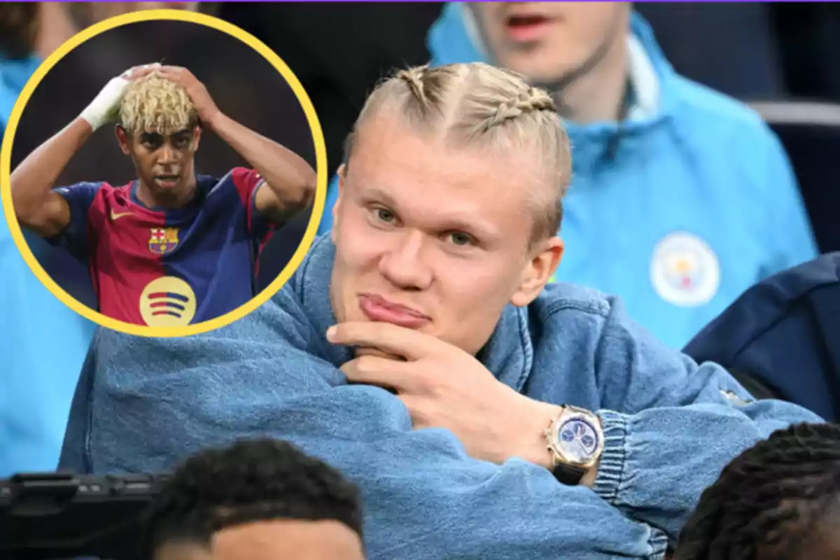 Erling Haaland se asombra con el juego de Lamine Yamal