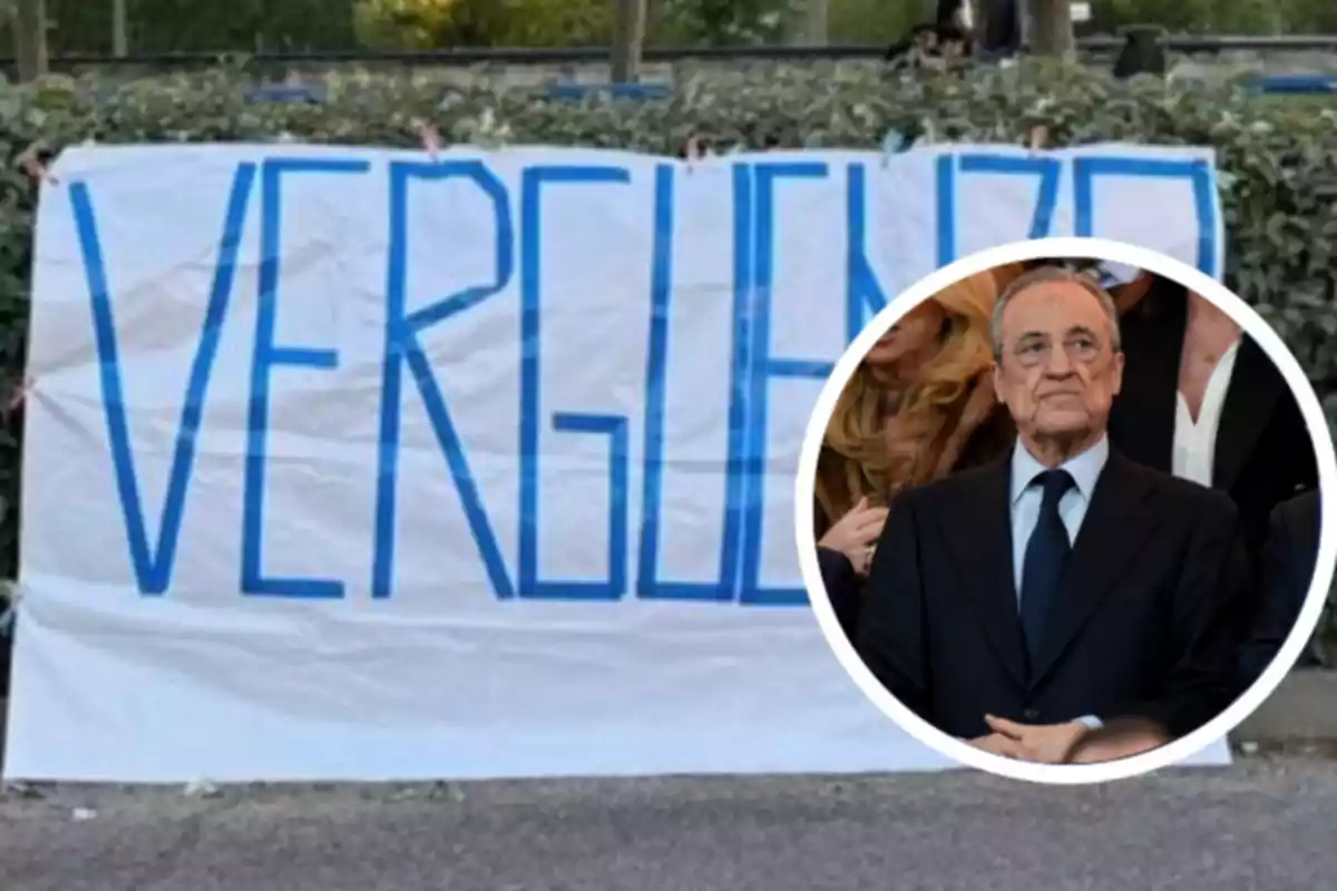 Florentino mandó retirar la pancarta de Valdebebas