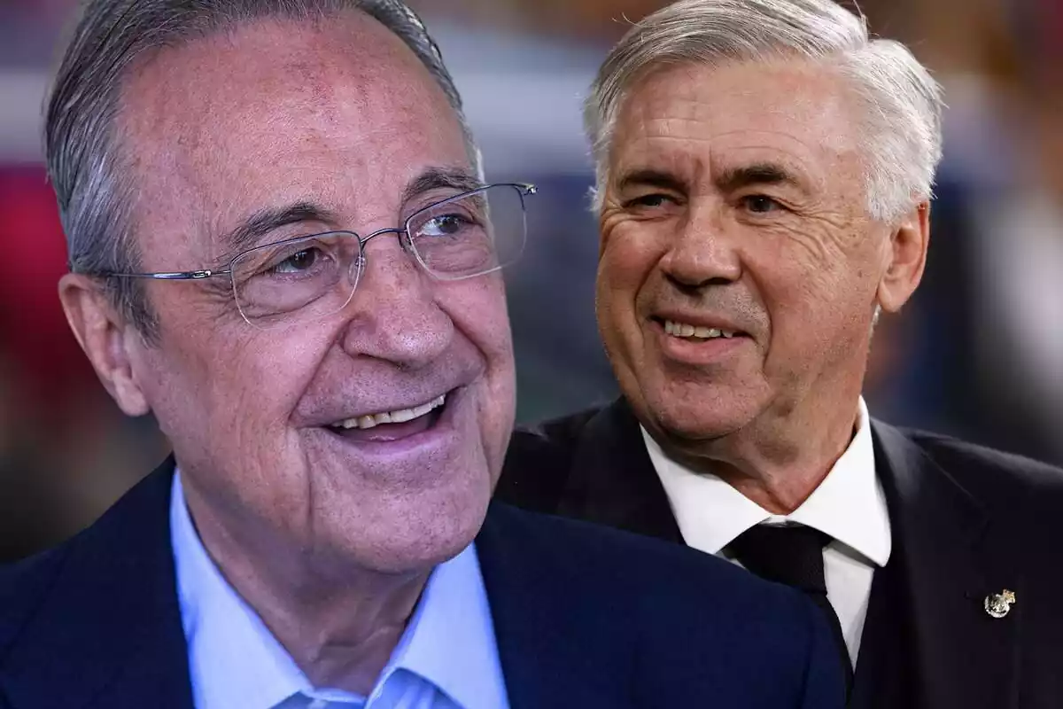 Florentino Pérez and Carlo Ancelotti share knowing looks