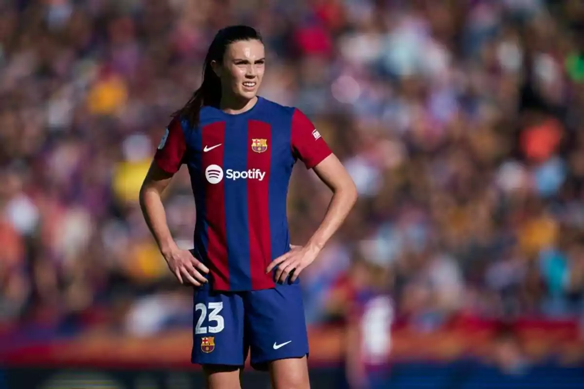 Ingrid Engen en un partido con el Barça Femenino Ingrid Engen en un partido con el Barça Femenino