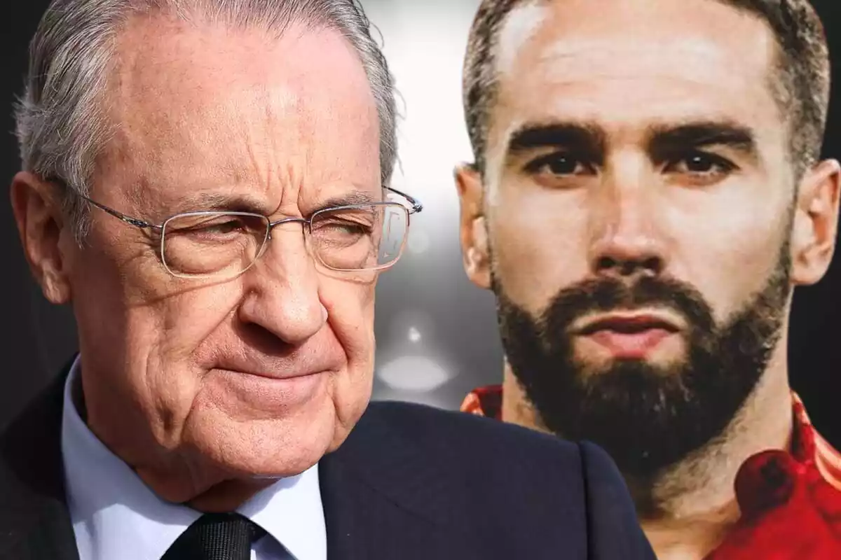 Montaje de Dani Carvajal con Florentino Pérez