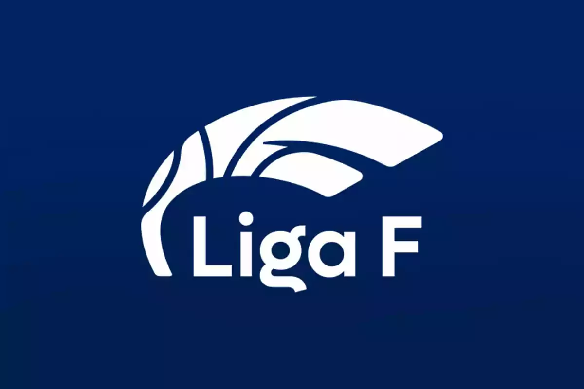 Liga F logo on dark blue background.