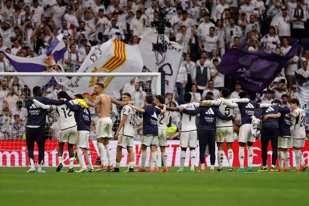 Los jugadores del Madrid celebrando