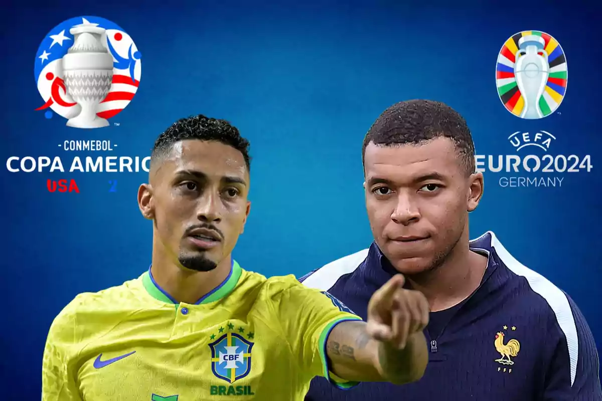 Raphinha y Mbappé se enganchan por la Eurocopa y la Copa América