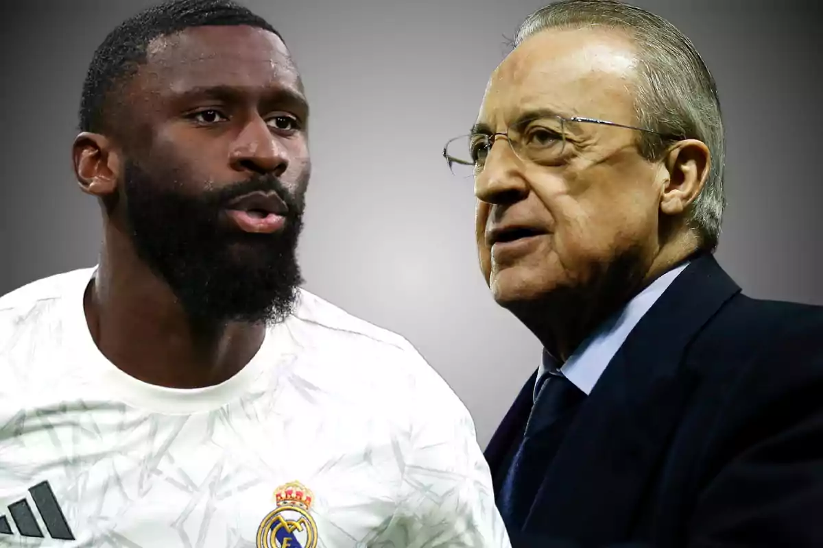 Antonio Rüdiger and Florentino Pérez