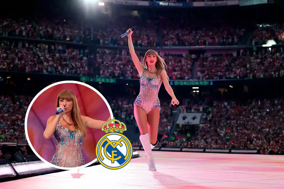 Taylor Swift durante su concierto en el Bernabéu