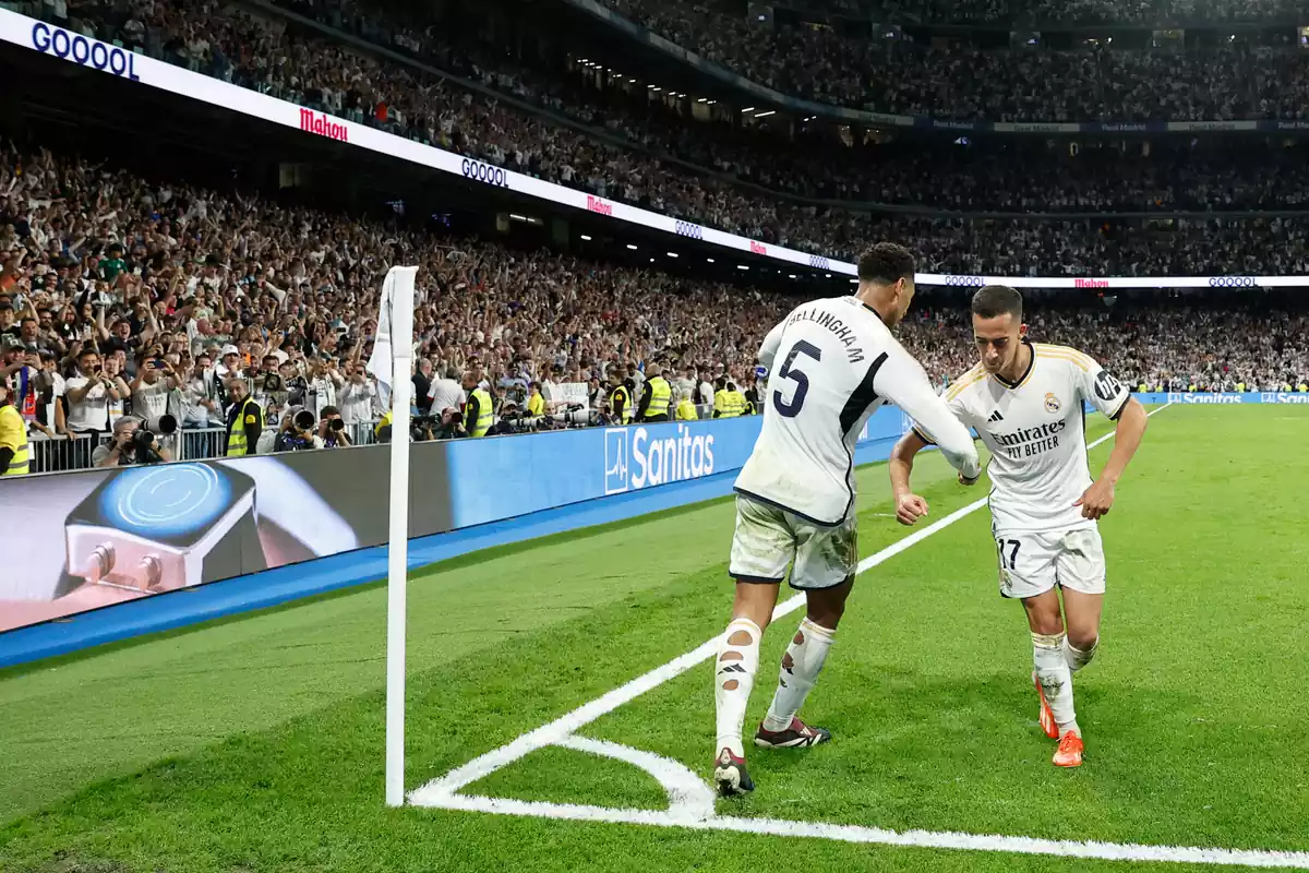 Bellingham agradeció a Lucas Vázquez su enorme asistencia en el tercer gol del Real Madrid
